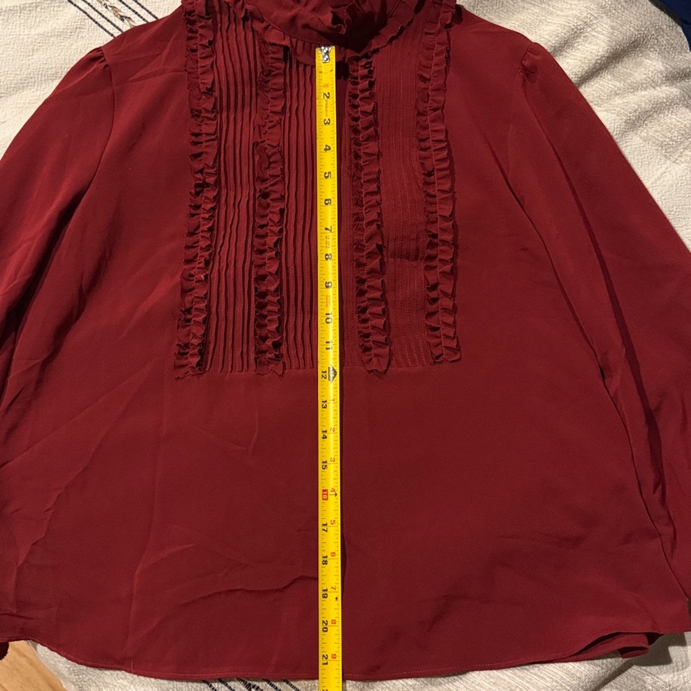 Zara Ruffle Neck in Merlot - Picture 9 of 9